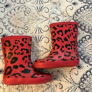 Hunter Leopard Print Rain Boots - size 8.5/9